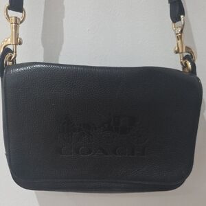 Coach Black Crossbody Bag with Gold Accents
